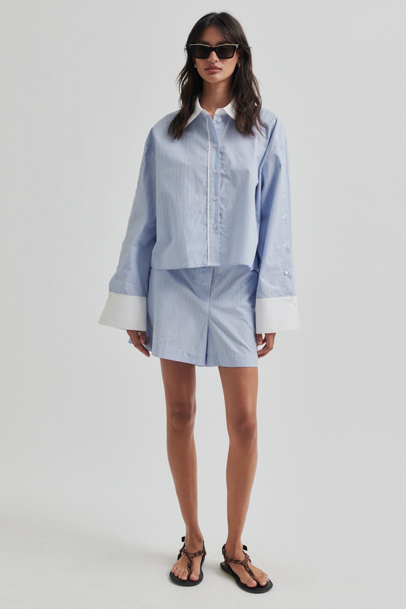 Alanis Shorts - Light Blue Stripe